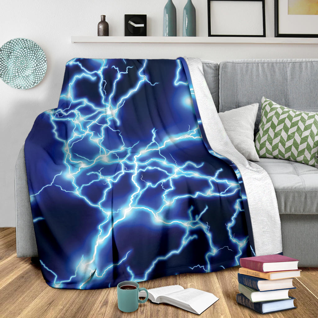 Lightning Thunder Pattern Print Design 04 Premium Blanket