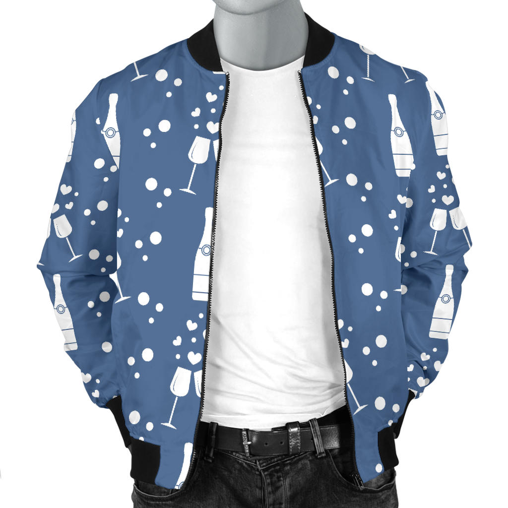Champagne Pattern Print Design 05 Men Bomber Jacket