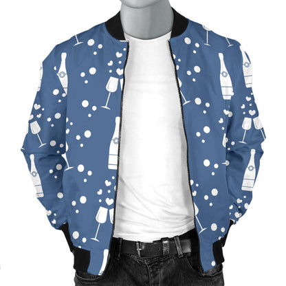 Champagne Pattern Print Design 05 Men Bomber Jacket