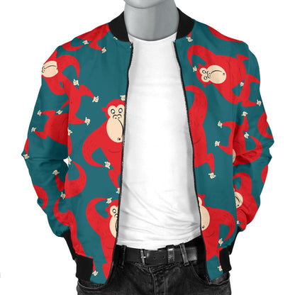 Chimpanzee Pattern Print Design 04 Men Bomber Jacket