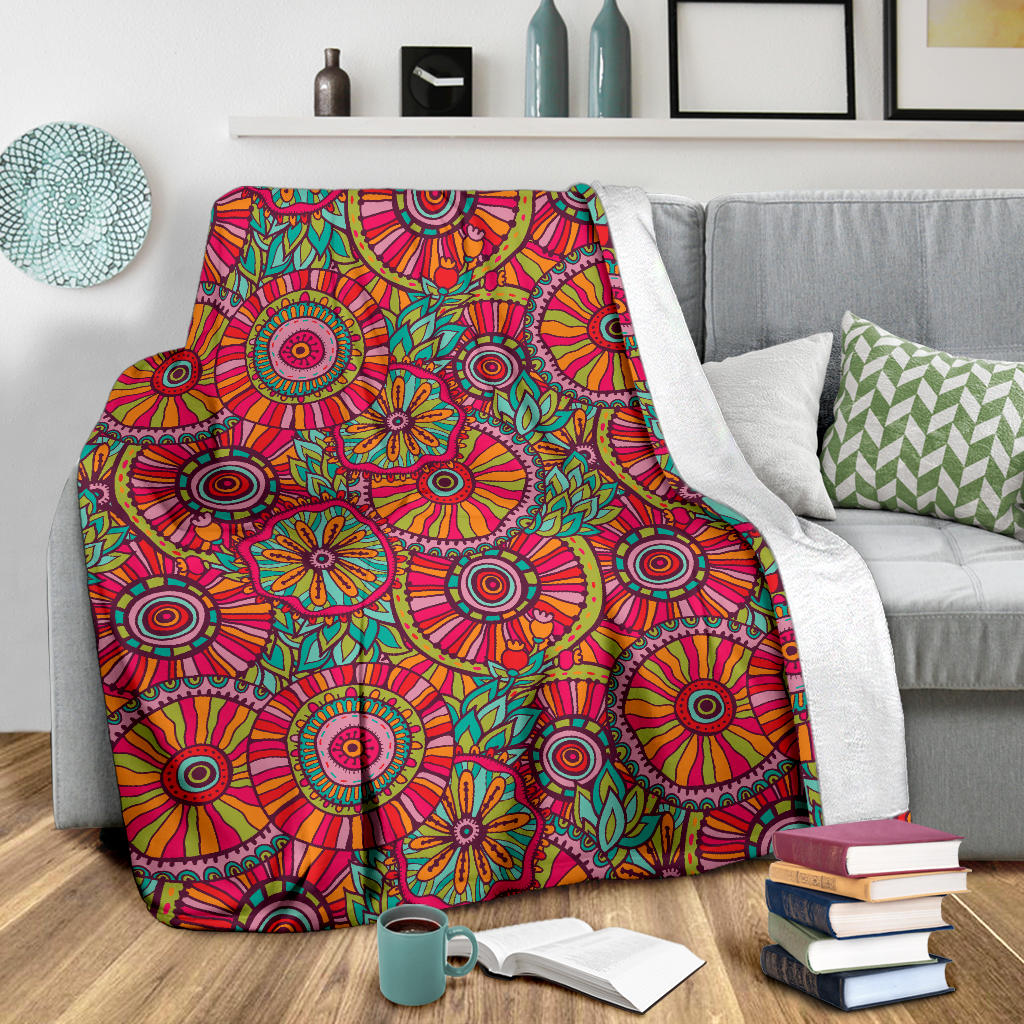 Boho Pattern Print Design 01 Premium Blanket
