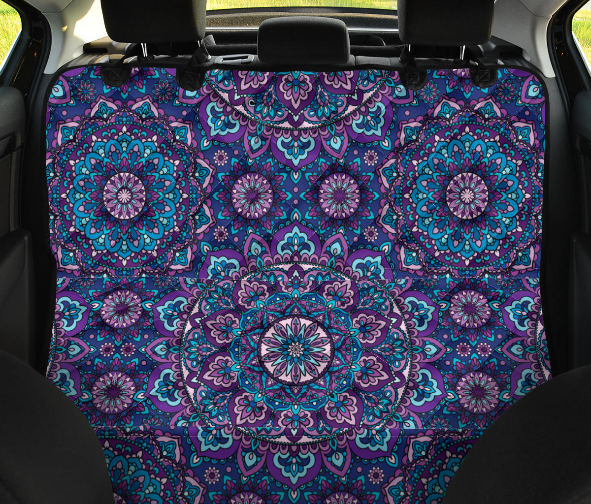 Medallion Pattern Print Design 05 Rear Dog Car Seat Cover Hammock