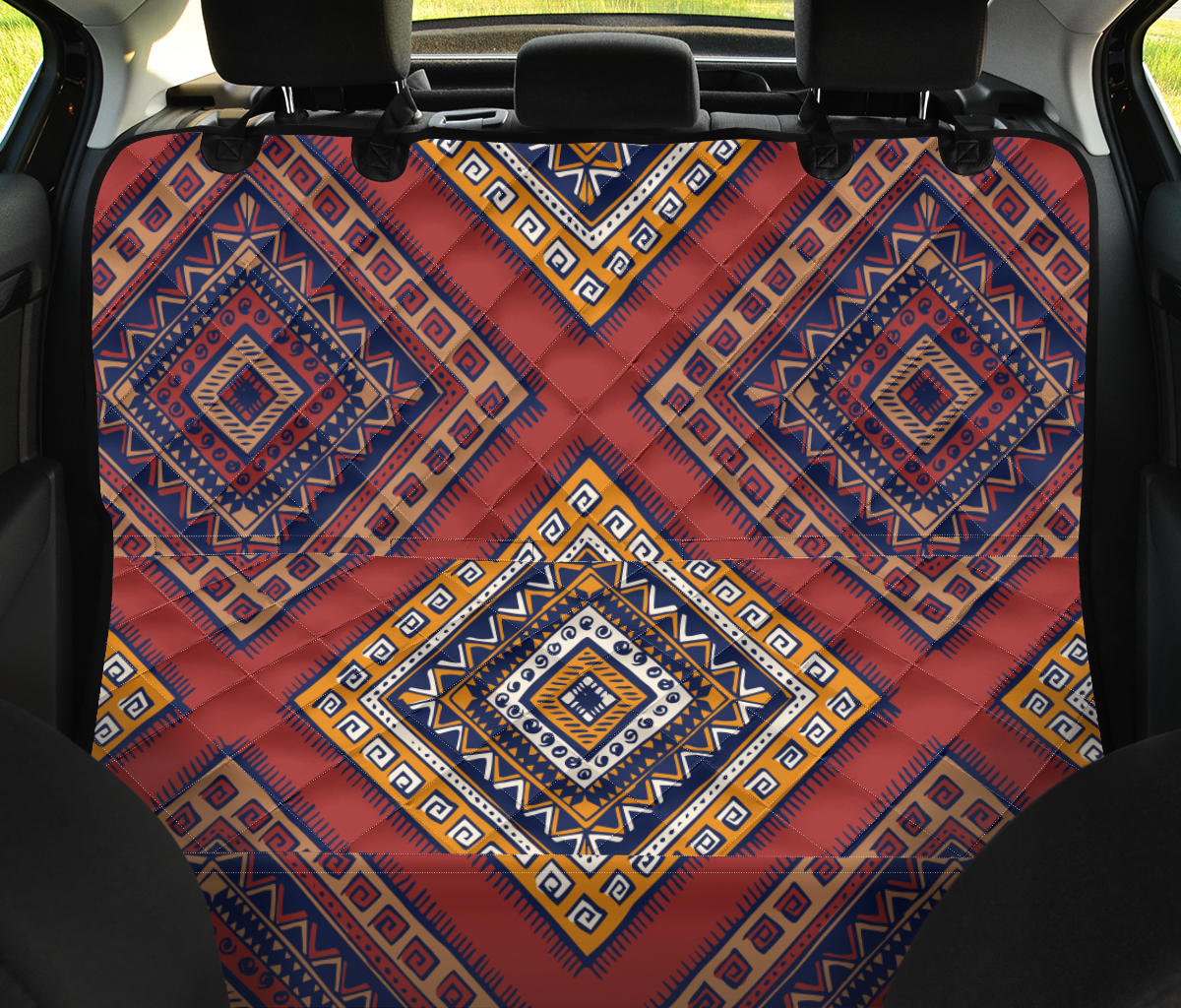 Native Pattern Print Design A06 Rear Dog Car Seat Cover Hammock