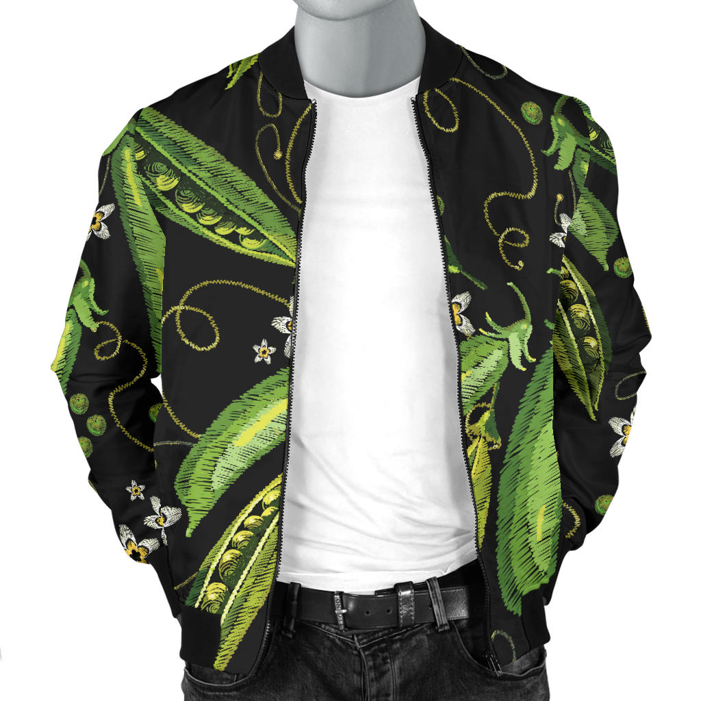 Peas Pattern Print Design A02 Men Bomber Jacket