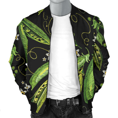Peas Pattern Print Design A02 Men Bomber Jacket