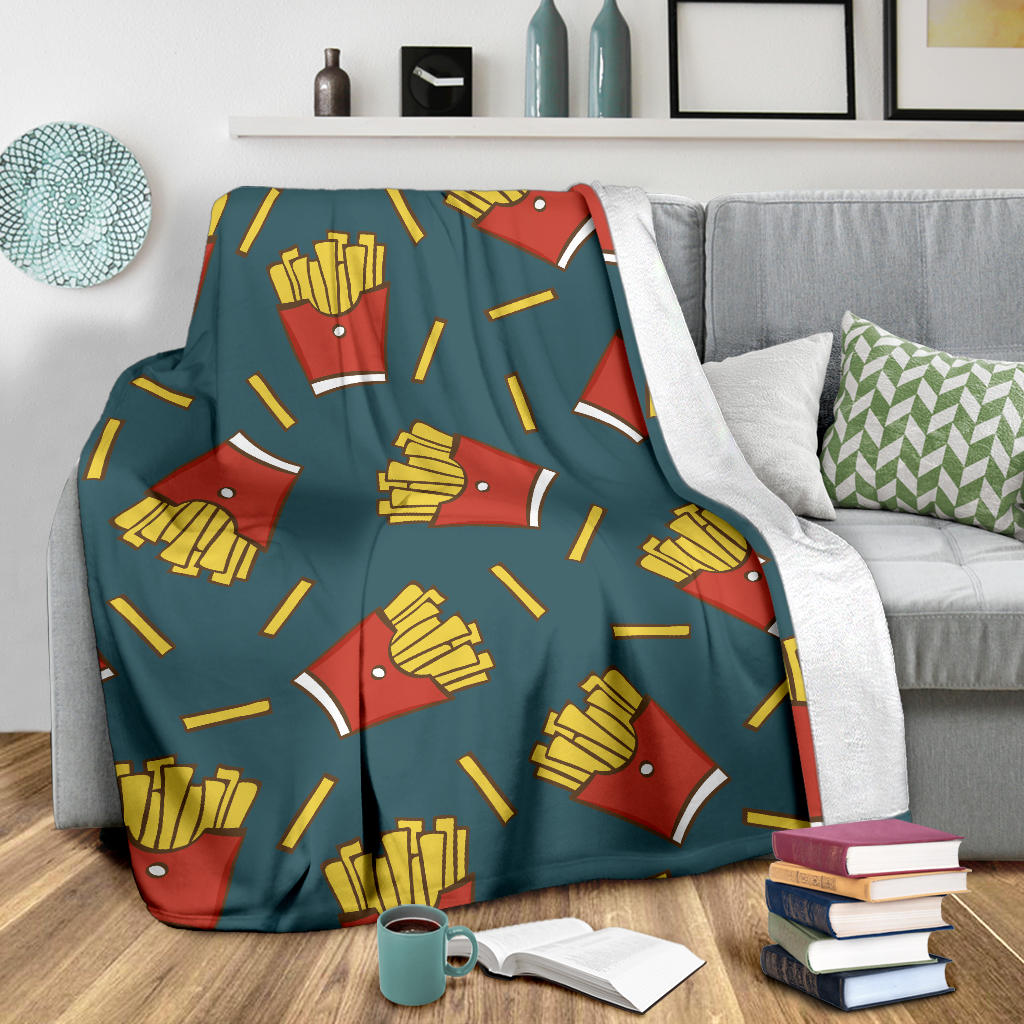 French Fried Pattern Print Design 04 Premium Blanket