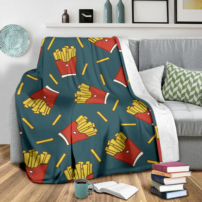French Fried Pattern Print Design 04 Premium Blanket