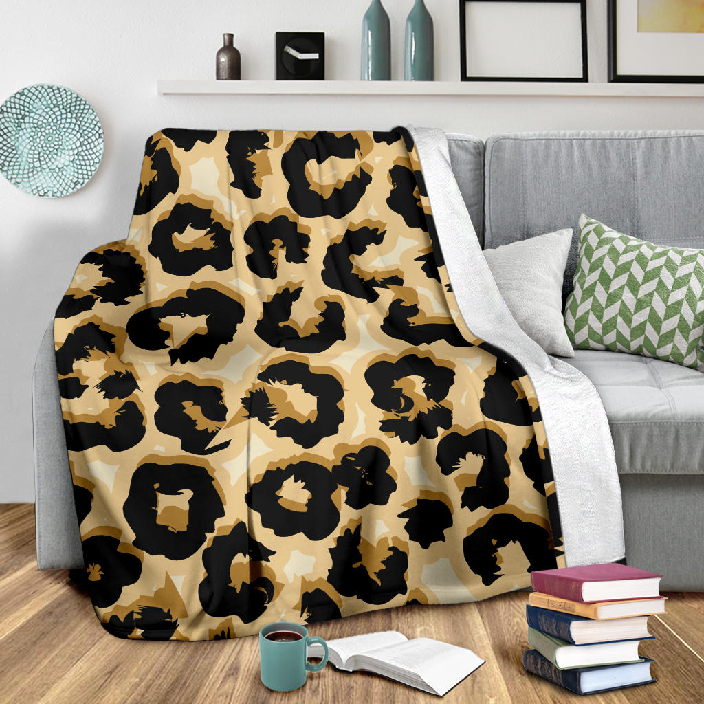 Jaguar Skin Pattern Print Design 02 Premium Blanket