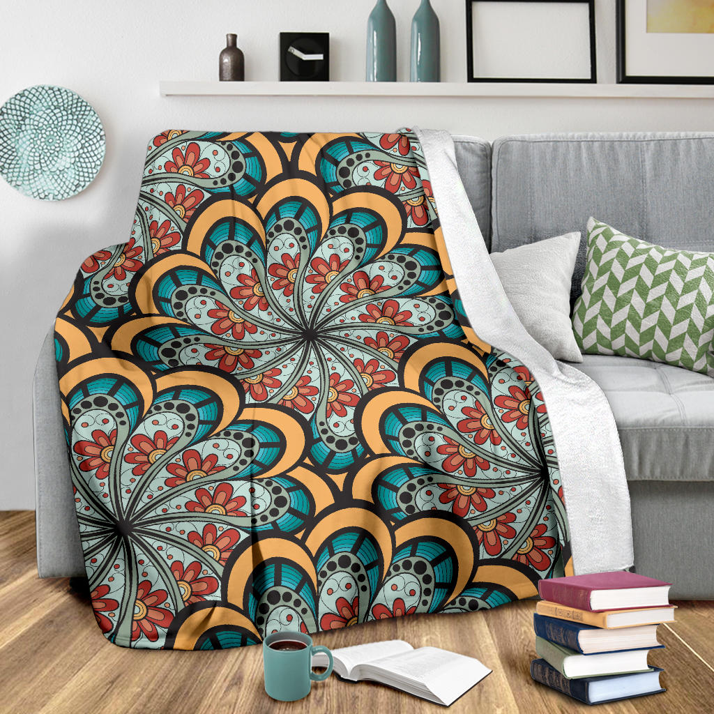 Mandala Pattern Print Design 01 Premium Blanket