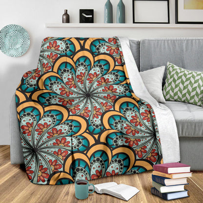 Mandala Pattern Print Design 01 Premium Blanket