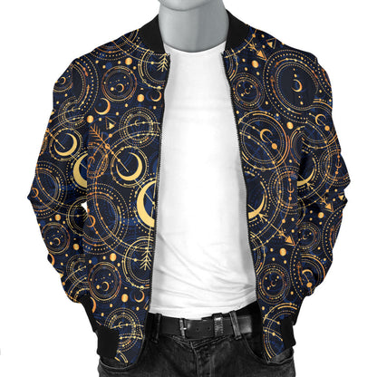 Celestial Pattern Print Design 04 Men Bomber Jacket