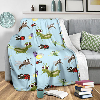 Ladybug Pattern Print Design 01 Premium Blanket