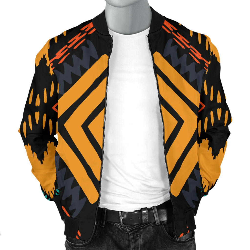 Kente Pattern Print Design 05 Men Bomber Jacket