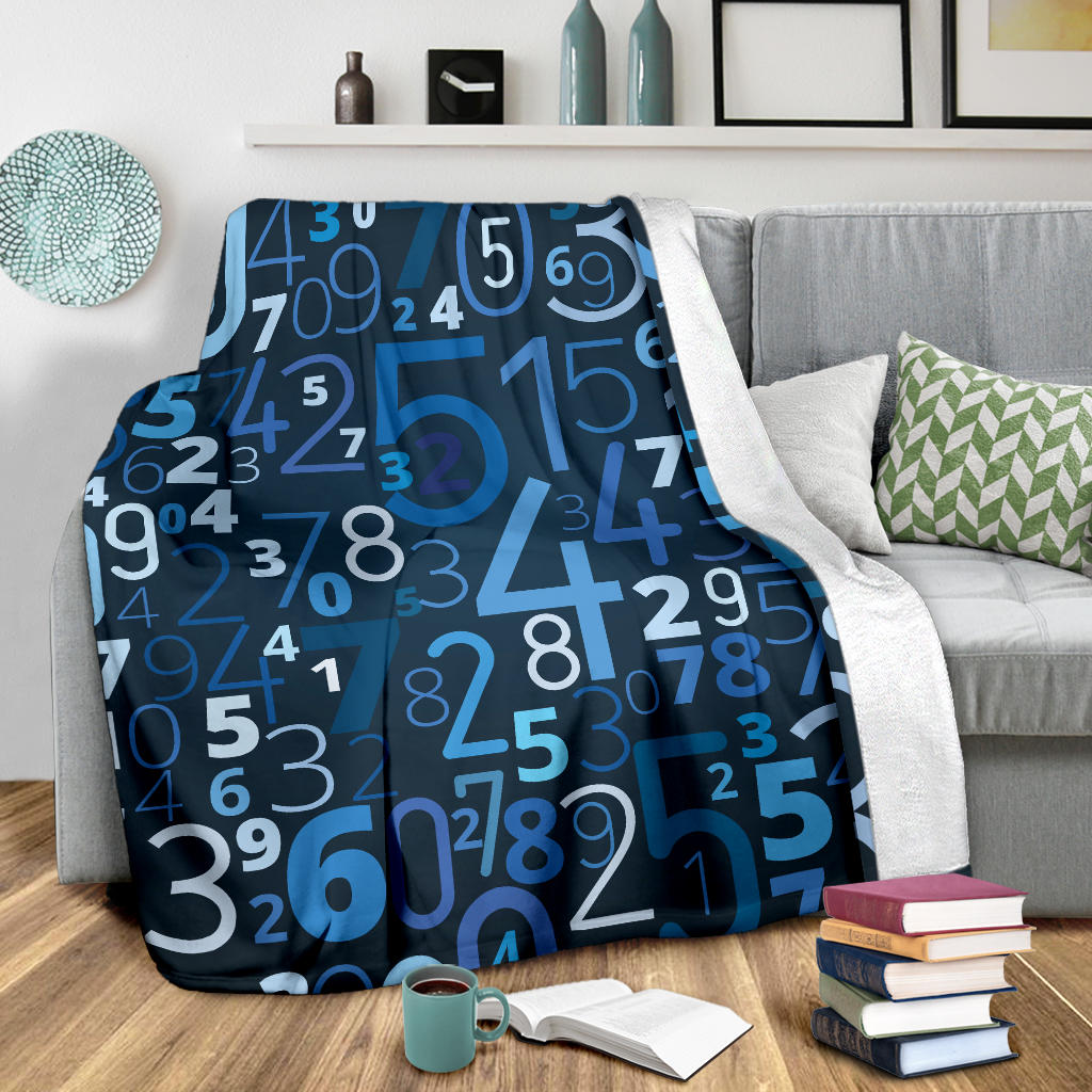 Number Pattern Print Design A02 Premium Blanket