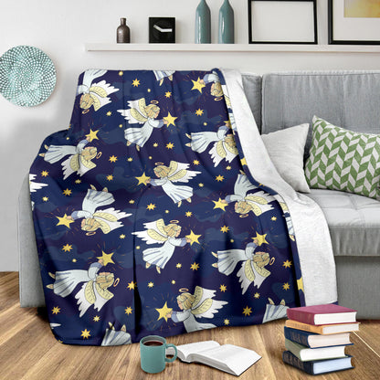 Angel Pattern Print Design 06 Premium Blanket