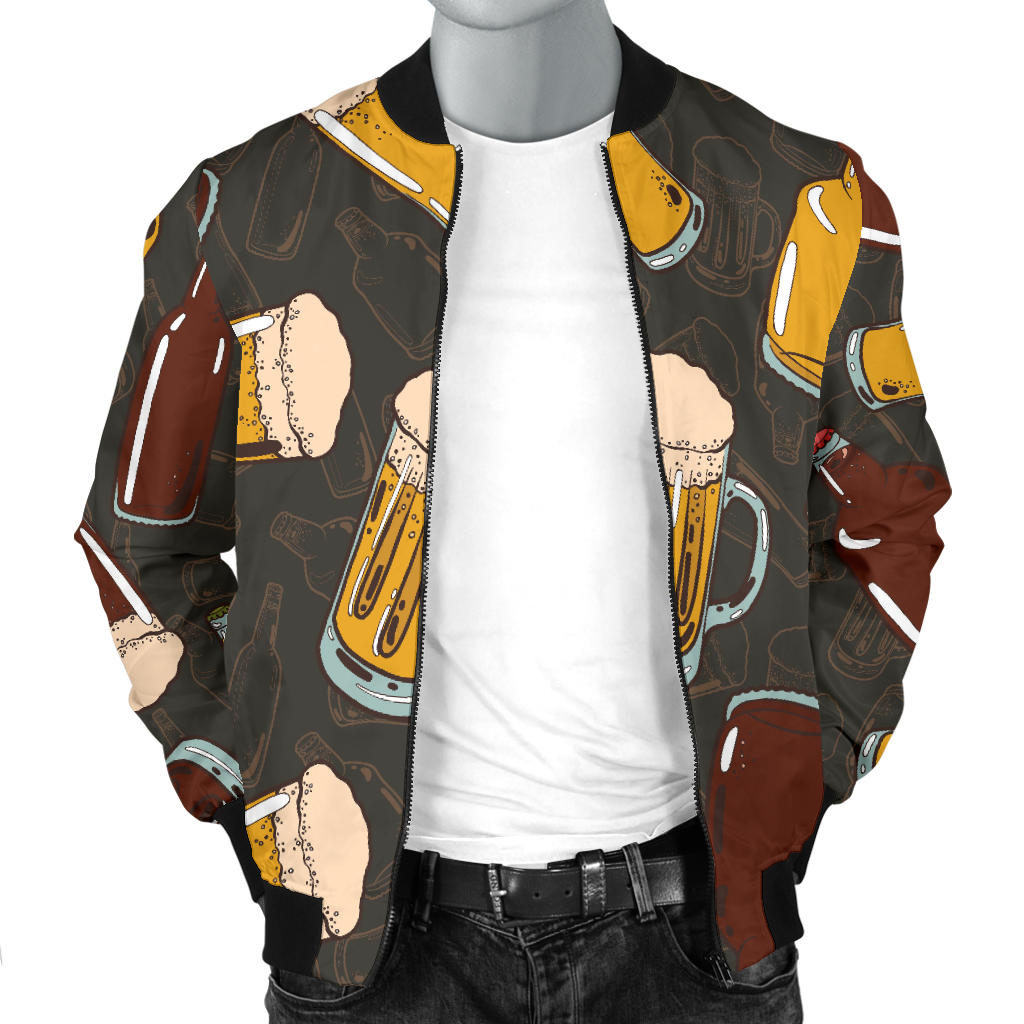 Beer Pattern Print Design 03 Men Bomber Jacket