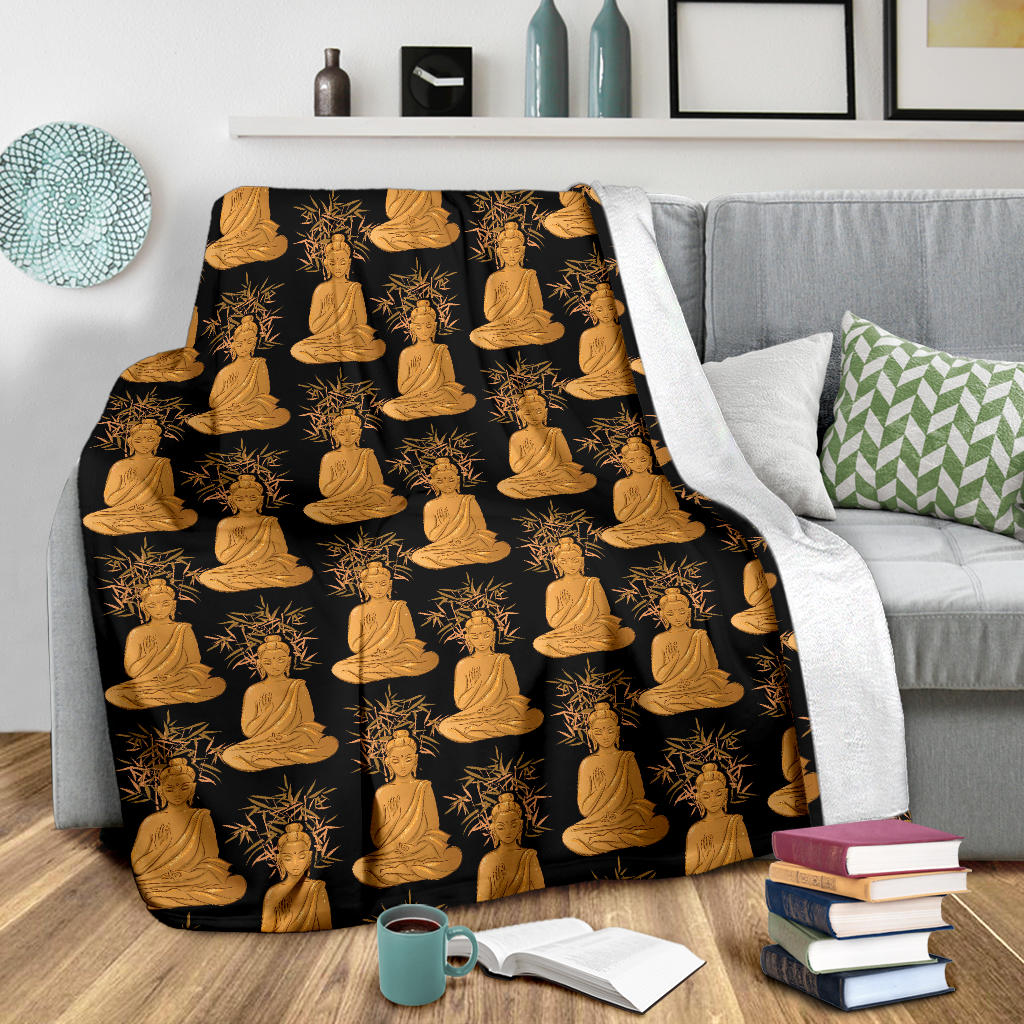 Buddha Pattern Print Design 01 Premium Blanket