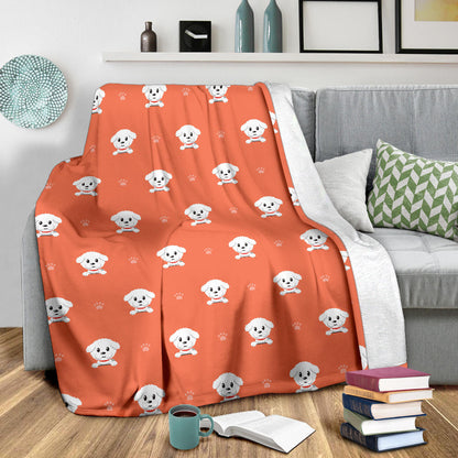 Bichons Frise Pattern Print Design 02 Premium Blanket
