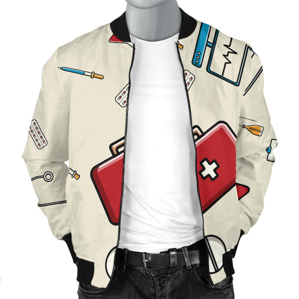 Nurse Pattern Print Design A04 Men Bomber Jacket