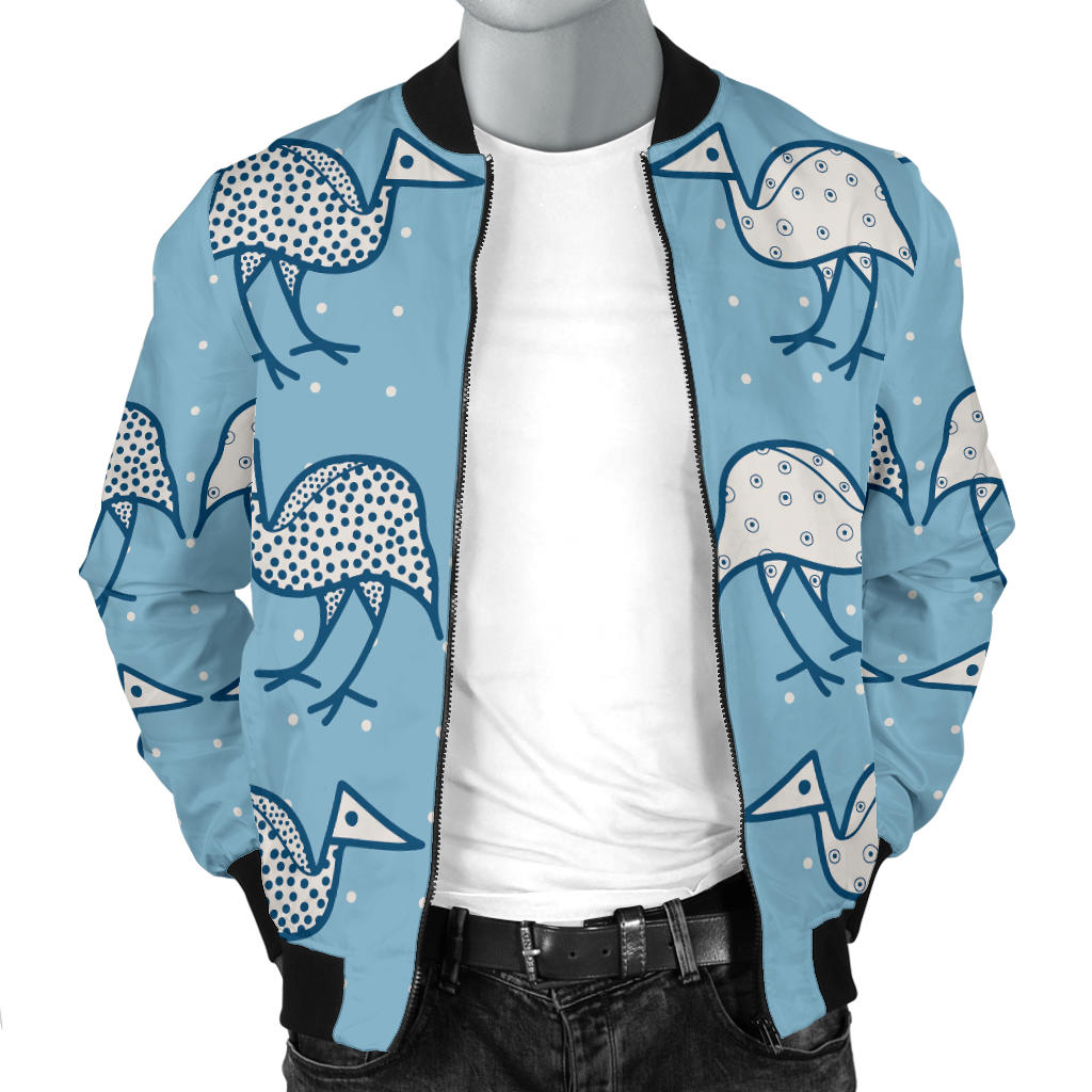 Emu Pattern Print Design 01 Men Bomber Jacket