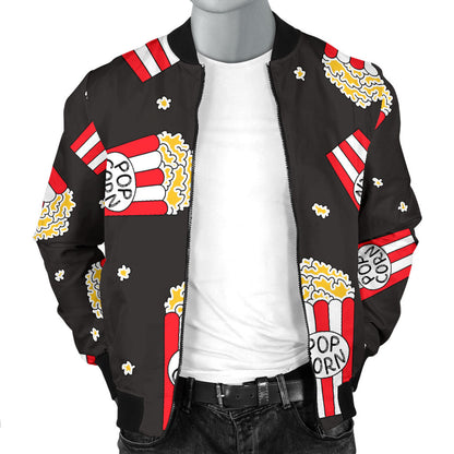 Popcorn Pattern Print Design A01 Men Bomber Jacket