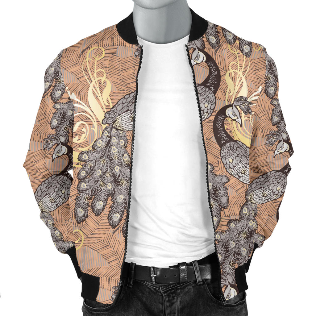 Peacock Pattern Print Design A05 Men Bomber Jacket