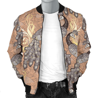 Peacock Pattern Print Design A05 Men Bomber Jacket
