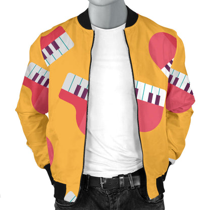 Piano Pattern Print Design 02 Men Bomber Jacket