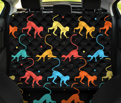 Monkey Pattern Print Design 01 Rear Dog Car Seat Cover Hammock