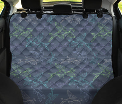 Flying Fish Pattern Print Design 02 Rear Dog Car Seat Cover Hammock