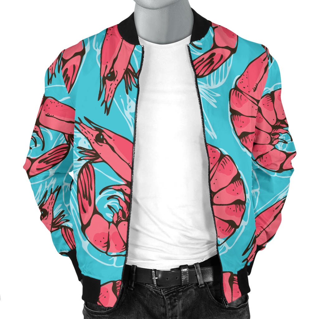 Prawn Pattern Print Design 01 Men Bomber Jacket