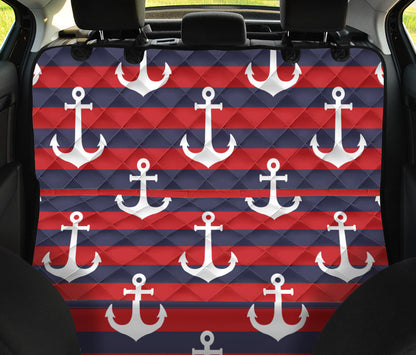 Nautical Pattern Print Design A05 Rear Dog Car Seat Cover Hammock