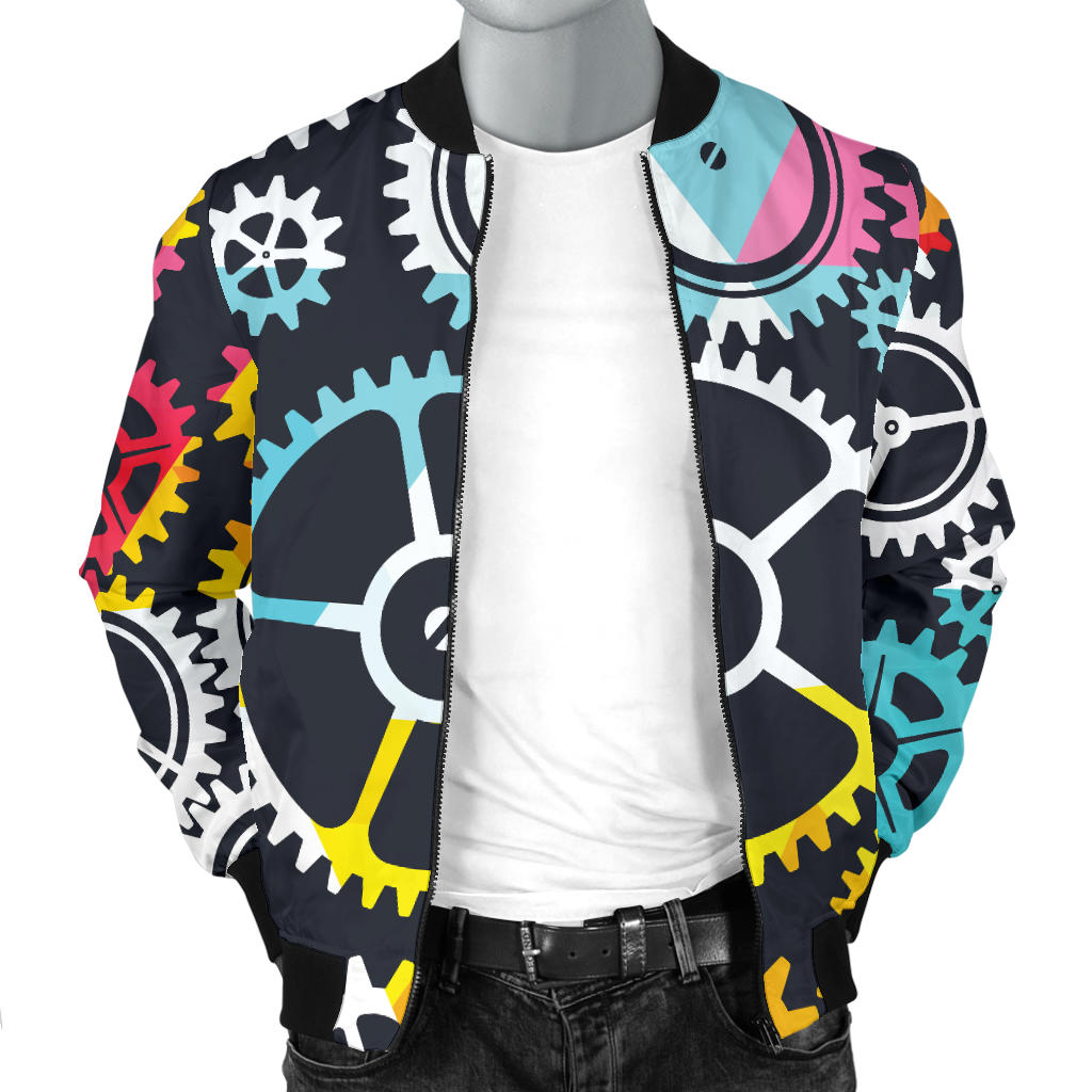 Mechanic Pattern Print Design 02 Men Bomber Jacket
