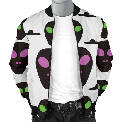 Alien Pattern Print Design 06 Men Bomber Jacket