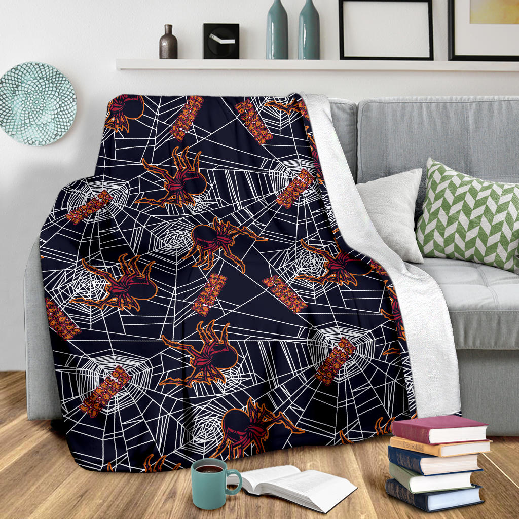 Tarantula Spiderwebs Pattern Print Design 01 Premium Blanket