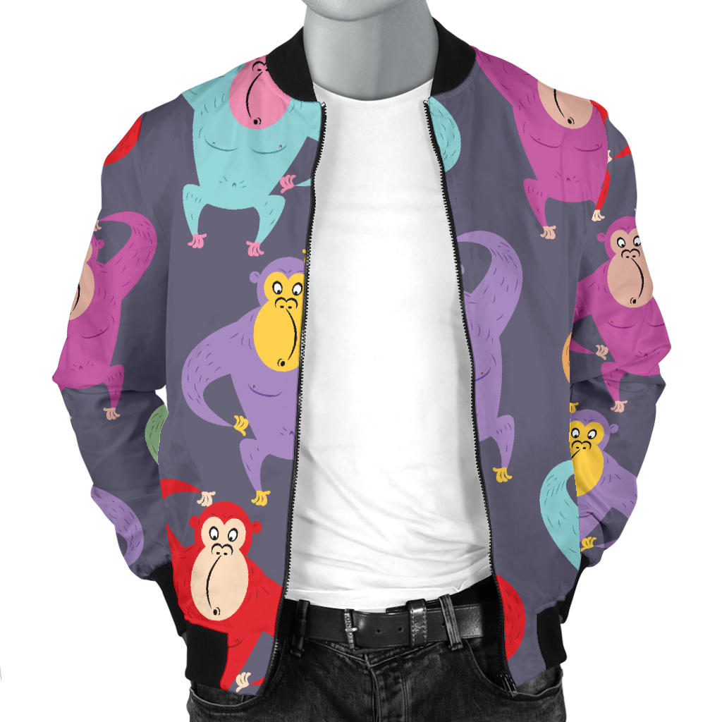Chimpanzee Pattern Print Design 03 Men Bomber Jacket