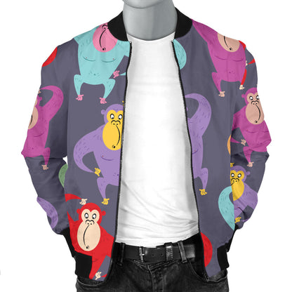 Chimpanzee Pattern Print Design 03 Men Bomber Jacket