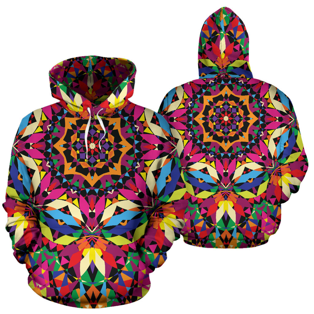 Kaleidoscope Pattern Print Design 02 Pullover Hoodie