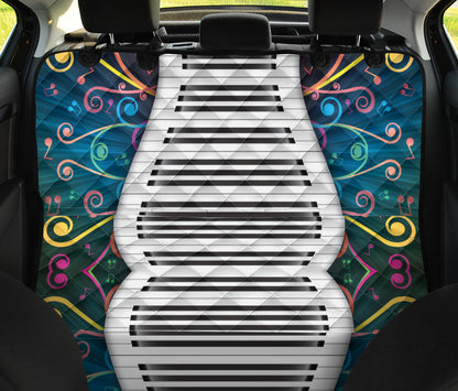 Piano Pattern Print Design 01 Rear Dog Car Seat Cover Hammock