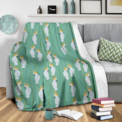 Cockatoo Pattern Print Design 01 Premium Blanket