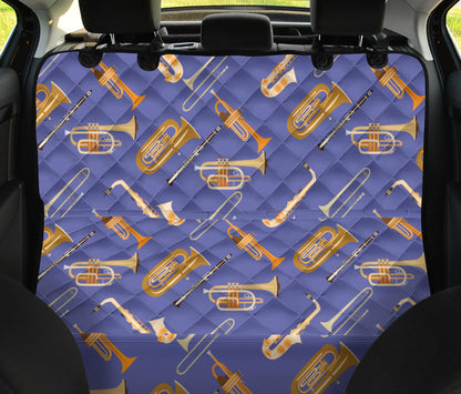 Trombone Pattern Print Design 02 Rear Dog Car Seat Cover Hammock