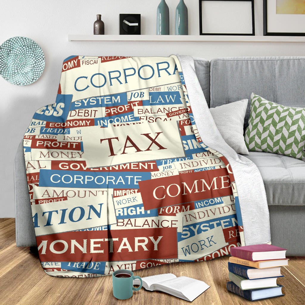Accounting Financial Pattern Print Design 01 Premium Blanket