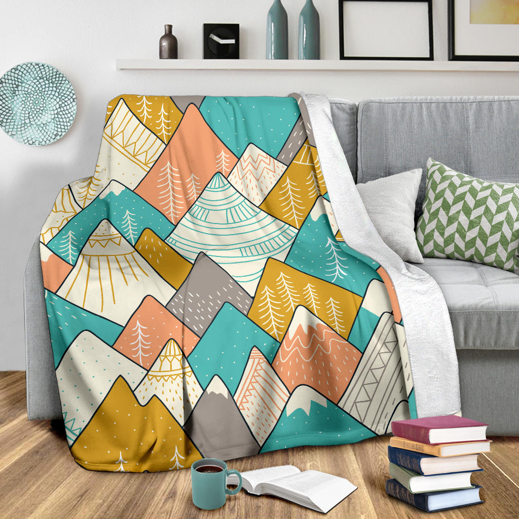 Mountain Pattern Print Design 02 Premium Blanket