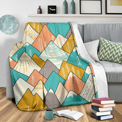 Mountain Pattern Print Design 02 Premium Blanket