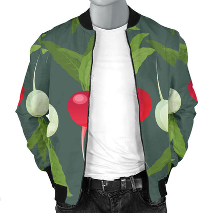 Radish Pattern Print Design A03 Men Bomber Jacket