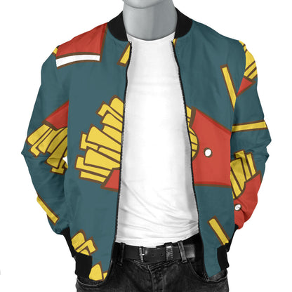 French Fried Pattern Print Design 04 Men Bomber Jacket