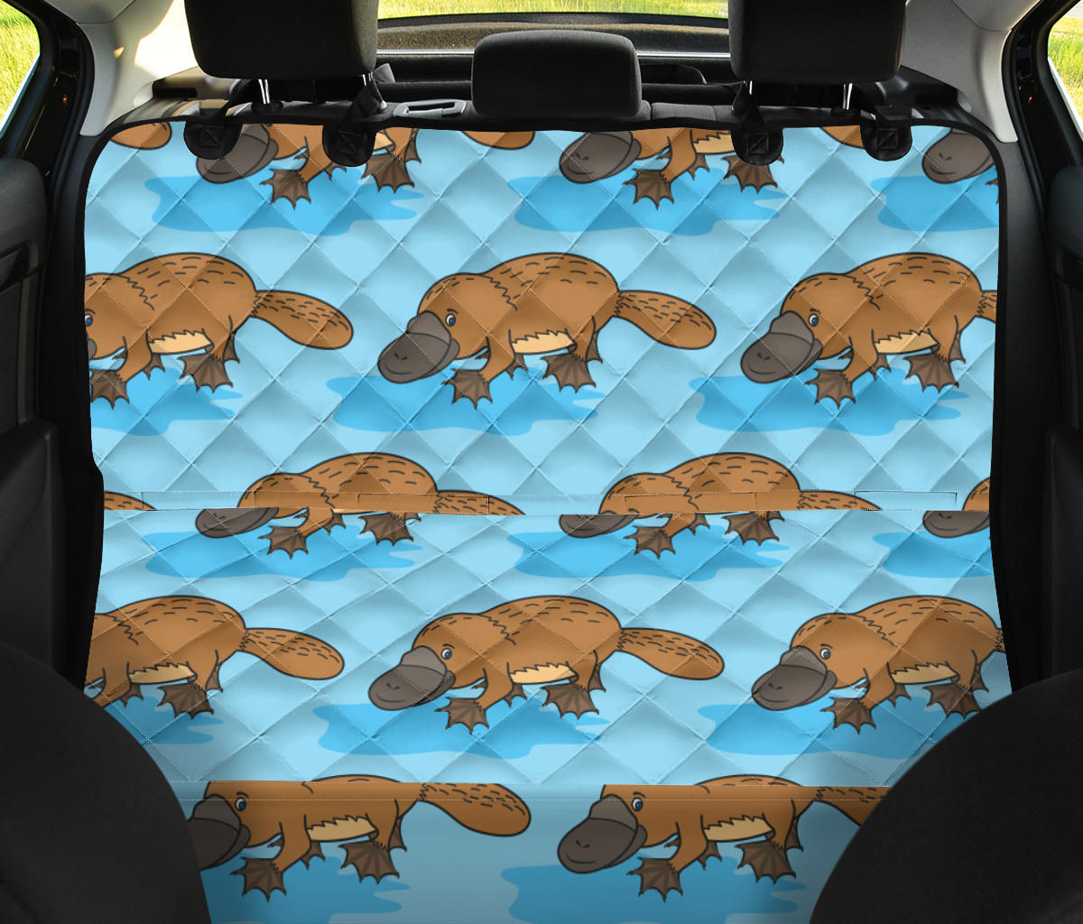 Platypus Pattern Print Design A02 Rear Dog Car Seat Cover Hammock