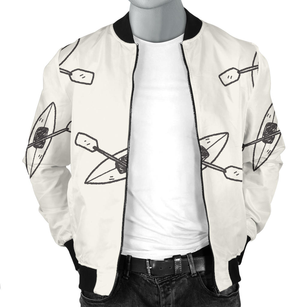 Kayak Pattern Print Design 01 Men Bomber Jacket