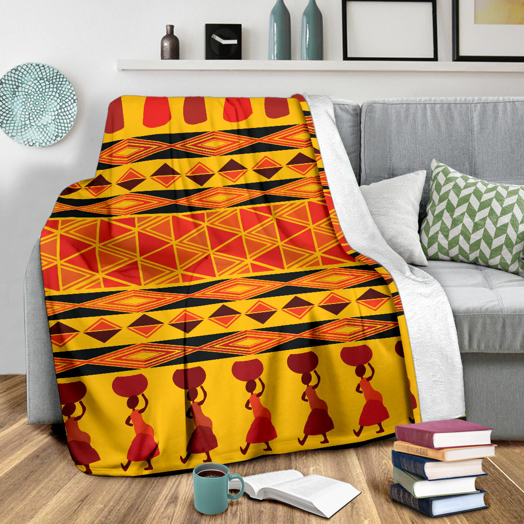 African Pattern Print Design 01 Premium Blanket