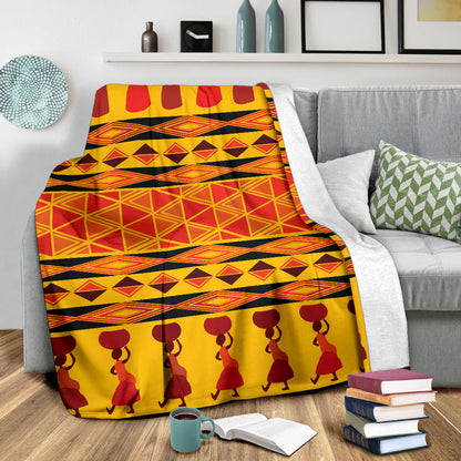 African Pattern Print Design 01 Premium Blanket